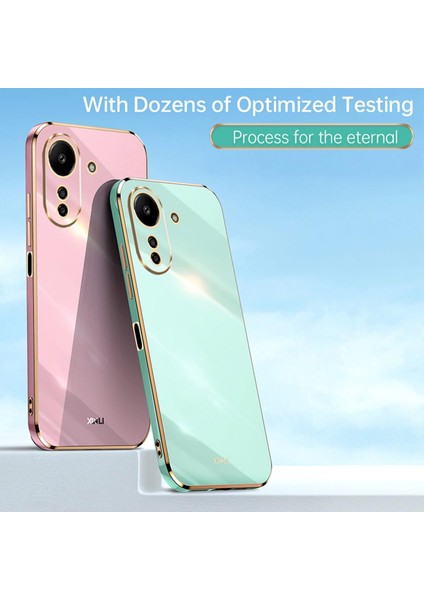 Xiaomi Redmi 13C Kılıf Kamera Korumalı Parlak Gold Kenarlı Altın Işlemeli Yumuşak Silikon Bark Kapak fırsatları