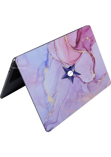 Macbook Pro Kılıf 13inç M1-M2 Koruyucu Sticker Laptop Kaplama A2338 ile Uyumlu Marble14