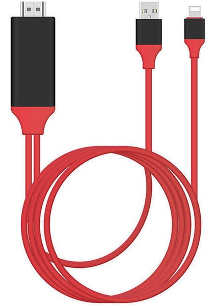 P8M Lightning To HDMI USB 2 Metre Kablo Iphone Kablolu Ses ve Görüntü Aktarıcı