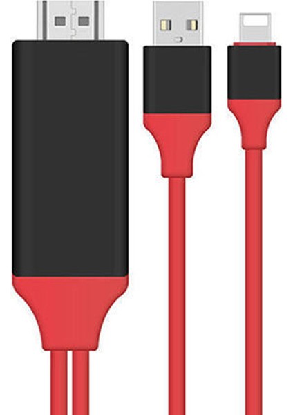 P8M Lightning To HDMI USB 2 Metre Kablo Iphone Kablolu Ses ve Görüntü Aktarıcı