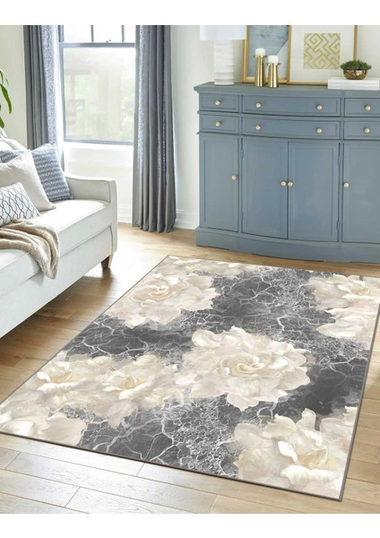 Modern Dijital Baskı Dört Mevsim Yıkanabilir Kaymaz Taban Salon Halısı Mutfak Halısı Yolluk