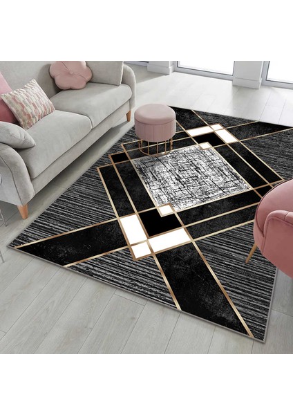 Modern Dijital Baskı Dört Mevsim Yıkanabilir Kaymaz Taban Salon Halısı Mutfak Halısı Yolluk