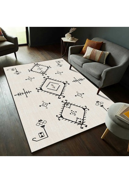 Modern Dijital Baskı Dört Mevsim Yıkanabilir Kaymaz Taban Salon Halısı Mutfak Halısı Yolluk