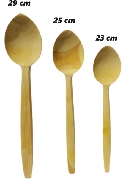 Şimşir Ahşap Kaşık Şimşir Kepçe , Ağaç & Tahta Kaşık Doğal El Işçiliği Hakiki Şimşir 3'lü Set