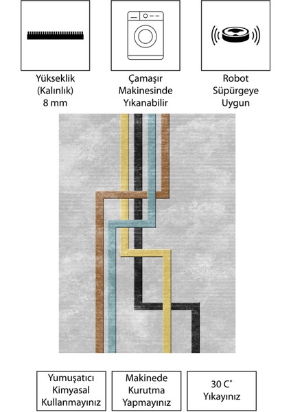 Modern Dijital Baskı Dört Mevsim Yıkanabilir Kaymaz Taban Salon Halısı Mutfak Halısı Yolluk