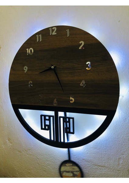 Dmr Ahşap Duvar Saati, Ahşap Duvar Saati, Duvar Saati, Sessiz Duvar Saati, Wooden Wall Clock