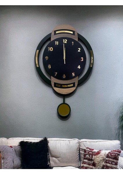 STE Desing Duvar Dekorasyon Saati,duvar Saati, Ahşap Saat, Sarkaçlı Saati Ahşap Sarkaçlı Duvar Saati,wall Clock