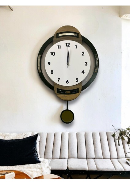 STE Desing Duvar Dekorasyon Saati,duvar Saati, Ahşap Saat, Sarkaçlı Saati Ahşap Sarkaçlı Duvar Saati,wall Clock