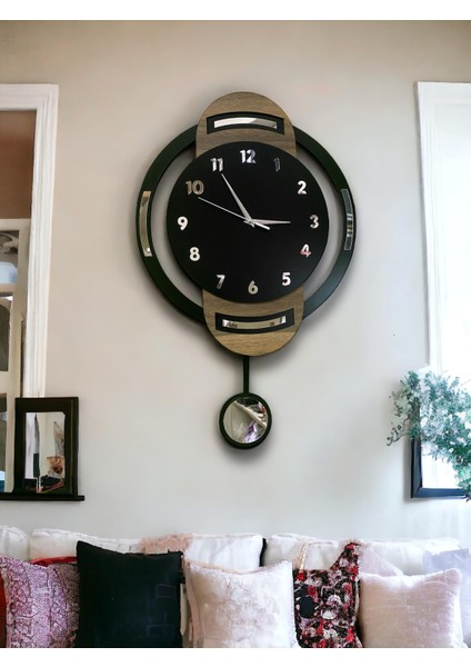 STE Desing Duvar Dekorasyon Saati,duvar Saati, Ahşap Saat, Sarkaçlı Saati Ahşap Sarkaçlı Duvar Saati,wall Clock