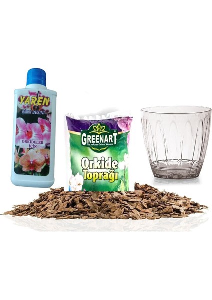 250 ml Sıvı Besin - 3 Lt Orkide Saksı - 3 Lt Orkide Toprağı