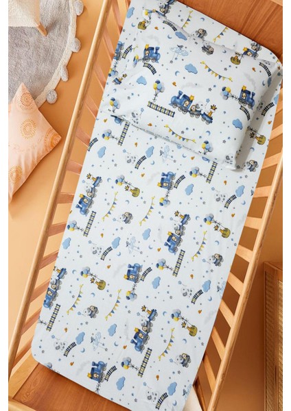 Yastık Kılıflı Ranforce Kumaş Lastikli %100 Pamuklu Ipeksi Bebek Çarşaf Seti modelleri