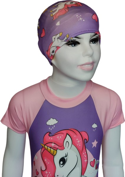 Urz Kids Kız Çocuk Unicorn Temalı Tulum Mayo  Kız Çocuk Hassas Ten Mayo Kız Çocuk Uv Korumalı Mayo