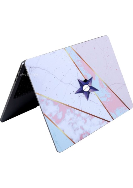 Macbook Air M1 Kılıf Kaplama Sticker Laptop Koruyucu A2337 ile Uyumlu Marble14 modelleri