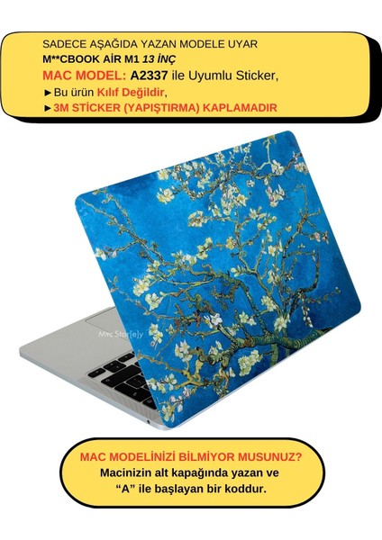 Macbook Air M1 Kılıf Laptop Koruyucu Kaplama Sticker A2337 ile Uyumlu Flower03NL