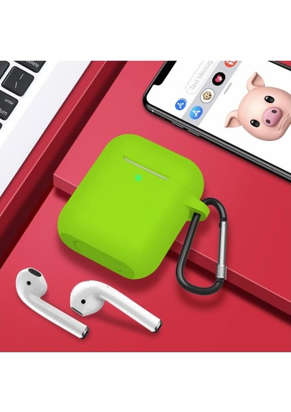 Airpods Silikon Kılıf Yumuşak 360 1 ve 2 Nesil Fıstık Yeşil