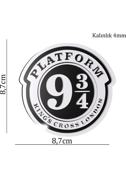 Nana Art Harry Potter Platform 9 3/4 Kaymaz Tabanlı Bardak Altlığı (8,7 Cm)