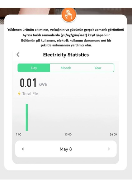 Akıllı Voltaj ve Akım Koruma Rölesi, Wifi Özellikli Dahili Enerji Ölçer ve Ampermetre 63A