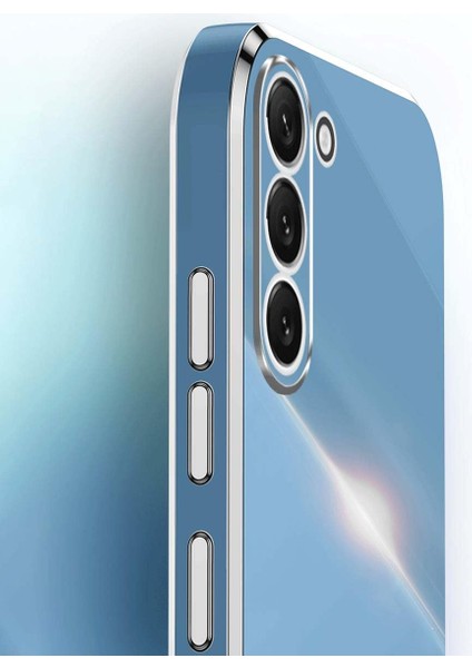 Samsung Galaxy S24 Plus Kılıf Kamera Korumalı Parlak Gold Kenarlı Altın Işlemeli Şeritli Yumuşak Silikon Bark Kapak modelleri