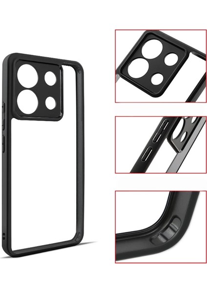 Xiaomi Poco X6 Kılıf Roll Arkası Şeffaf Mika Kartlıklı modelleri