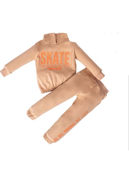 382508 Stake Baskılı Takım 2/5 Yaş - Kahve - 3-4 Yaş