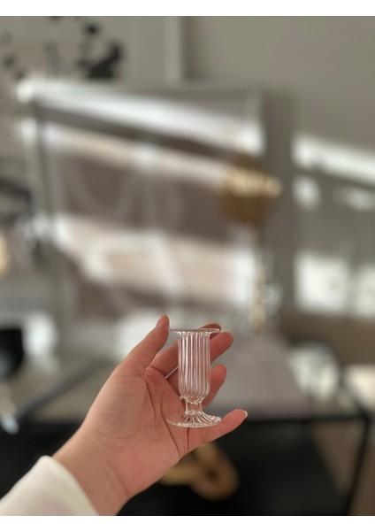 Mini Cam Mumluk&şamdan Üfleme Cam Çizgili Şeffaf Cam Mumluk fiyatları