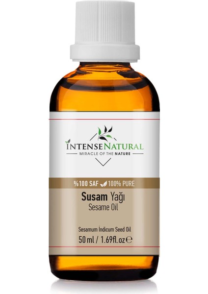 Intense Natural Susam Yağı Soğuk Sıkım 50 ml %100 Saf ve Doğal Sesame Carrier Oil