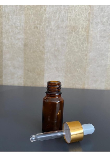 10 ml Amber Cam Şişe Cam Damlalıklı Sarı Kapak Beyaz Emzik 100 Adet