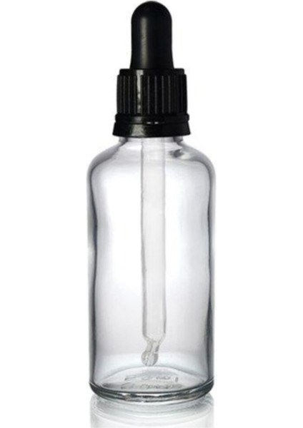 Şeffaf Cam Şişe 20 ml Cam Damlalıklı 50 Adet