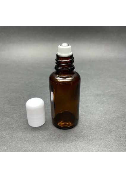 30 cc Amber Cam Roll-On Şişesi -30 ml Çelik Bilyeli Şişe - Cam Roll On Şişe - Cam Şişe (72 Adet)