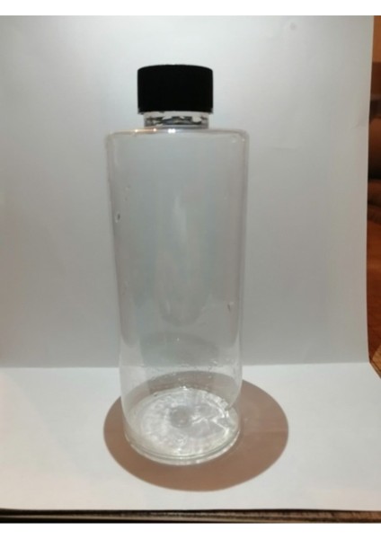 250 ml Şeffaf Plastik Şişe + Siyah Düz Kapak Boş Şişe Medikal Şişe 50 Adet