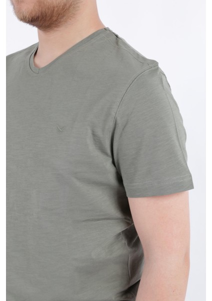 4601 Erkek V Flamlı T-Shirt indirimleri