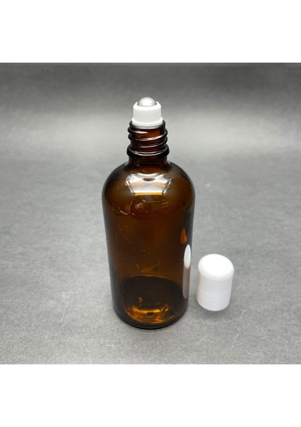 100 cc Amber Cam Roll-On Şişesi -100 ml Çelik Bilyeli Şişe - Cam Roll On Şişe - Cam Şişe (45ADET )