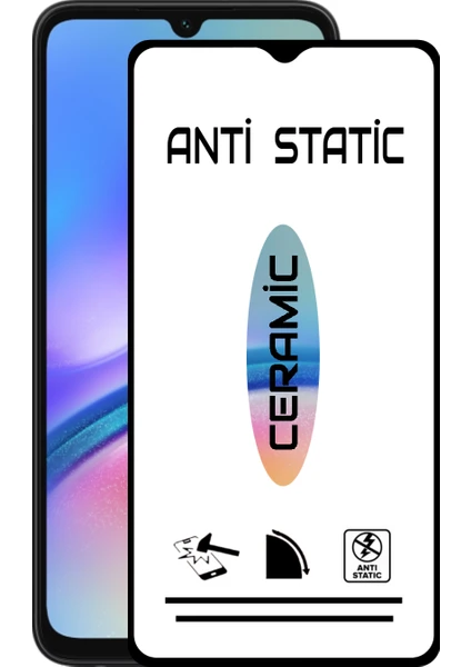 Case World Caseworld Samsung Galaxy A05S Tam Kaplayan Anti Statik Kırılmayan Seramik Nano Esnek Ekran Koruyucu Cam