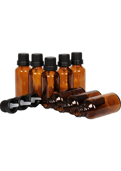 El Attar 20 Adet 10 ml Medikal Kahverengi Kehribar(Amber) Cam Şişe ( İçten Damlalıklı 10 cc ) modelleri