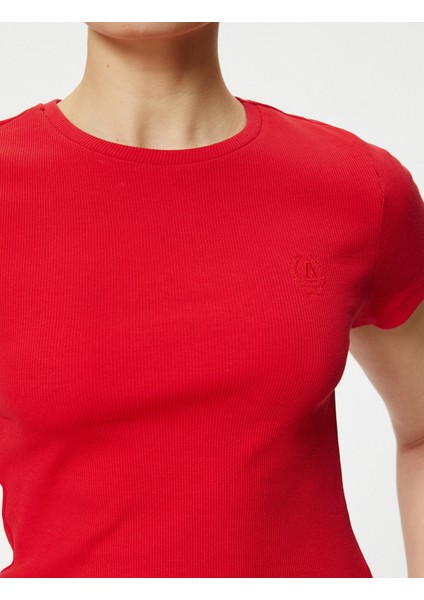 Basic Tişört Bisiklet Yaka Kısa Kollu Pamuklu Slim Fit indirimleri