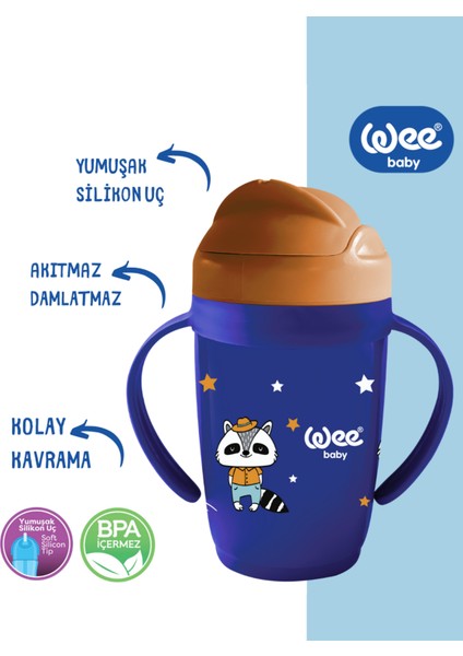 Kulplu Friends Pipetli Bardak Lacivert