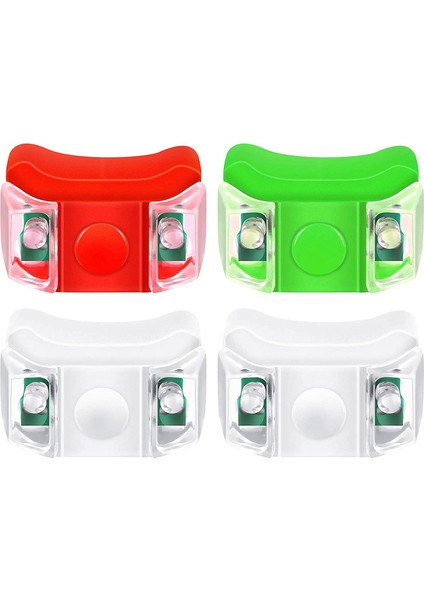 4 x LED Tekne Navigasyon Işıkları Tekne Yat Motorlu Tekne Bisiklet Avcılık Gece Çalışan Balık Tutma (Kırmızı, Yeşil, Beyaz) (Yurt Dışından)