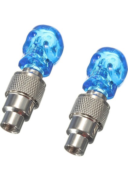 2x LED Işık Vana Kapağı Bisiklet Oto Bisiklet Jant Lastik Mavi Için Işık Konuştu (Yurt Dışından)