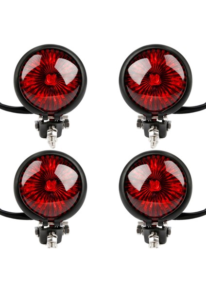 4x Kırmızı 12 V LED Siyah Ayarlanabilir Cafe Tarzı Durdurma Kuyruk Işık Fren Arka Lamba Kuyruk Işık Chopper Bobber Için (Yurt Dışından)