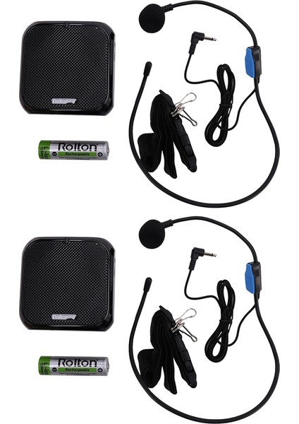 2x K400 Taşınabilir Amplifikatör Hat Mikrofonlu Hoparlör Fm Radyo Mp3 Öğretmen Eğitimi (Yurt Dışından)
