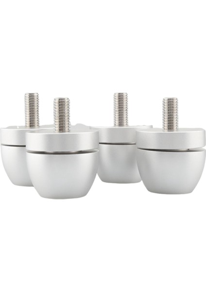 Hifi 4 Adet 33X30 mm Topu M8 Vidalı Şok Emici Ped Ayak Hoparlörler Için Standlar Amplifikatör Gümüş (Yurt Dışından)