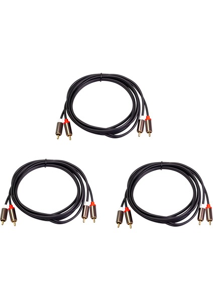3x 2rca 2 Rca Erkek Altın Kaplama Ses Kablosu Rca Ses Kablosu 1 M Ev Sineması DVD Tv CD Amplifikatör Rezonans Kutusu (Yurt Dışından)