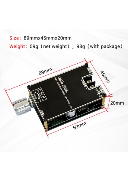 -1001B 100W Mono Bt Ses Güç Amplifikatörü Modülü Tws Gerçek Kablosuz (Yurt Dışından)