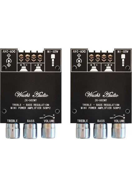 2x -502MT Bluetooth 5.0 Subwoofer Amplifikatör Kurulu 2.0 Kanal Yüksek Güçlü Ses Stereo Amplifikatör Kurulu 2X50 W Bas Amp (Yurt Dışından)