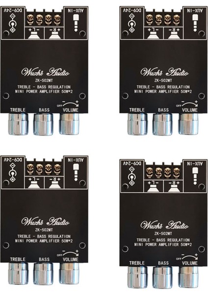 4x -502MT Bluetooth 5.0 Subwoofer Amplifikatör Kurulu 2.0 Kanal Yüksek Güçlü Ses Stereo Amplifikatör Kurulu 2X50 W Bas Amp (Yurt Dışından)