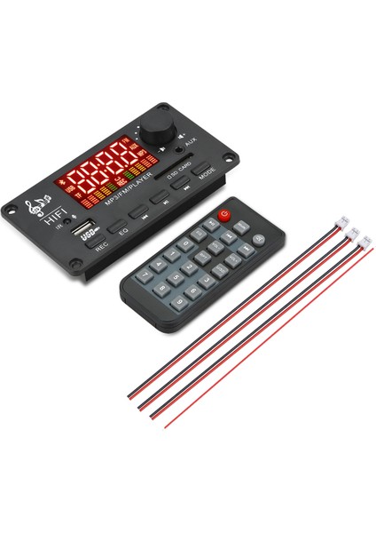 12V Amplifikatör Bluetooth 5.0 100W Mp3 Dekoder Kurulu Çağrı Kaydı Kablosuz Müzik Ses Modülü USB Tf Radyo Araba Için(B) (Yurt Dışından)