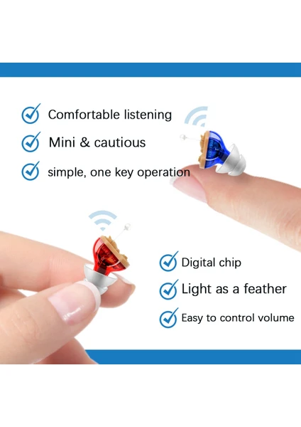 Işitme Cihazları Küçük Iç Kulak Görünmez Işitme Cihazı Ayarlanabilir Kablosuz Mini Sol Kulak En Iyi Ses Amplifikatörü Işitme Kaybı (Yurt Dışından)