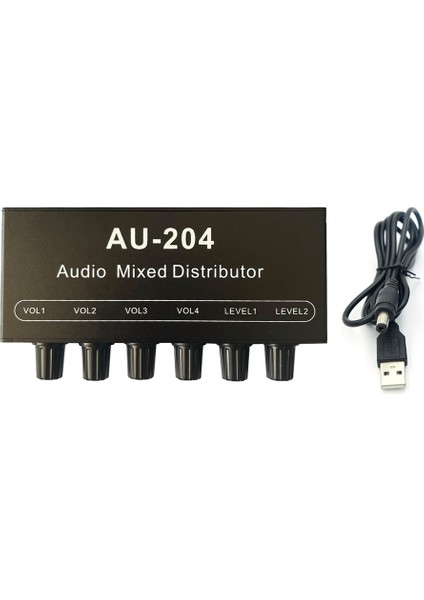 Stereo Ses Mikseri Dağıtıcı Sinyal Seçici Anahtarlayıcı 2 Giriş 4 Çıkış Kulaklık Amplifikatörünü Ayrı Ayrı Kontrol Eder (Yurt Dışından)