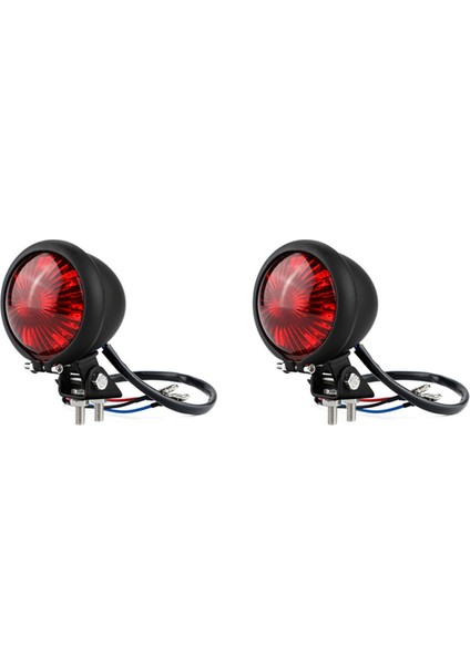 2x Motosiklet LED Arka Kuyruk Işık Fren Stop Lambası Chopper Cafe Siyah Için LED Arka Işık (Yurt Dışından)