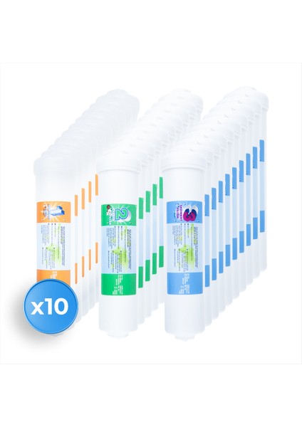 Su Arıtma Cihazı Eco Inline 10 Takım 3'lü Filtre Set